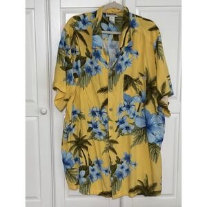 King Size 4XLT Men's Tropical Hawaiian Print Rayon Button Down Shirt Multicolor
